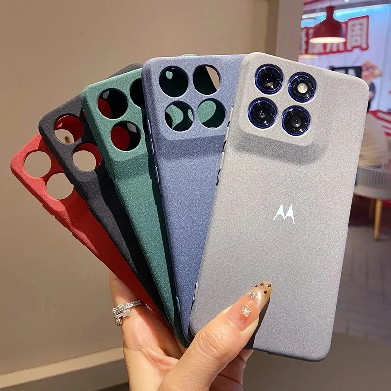 Cienkie, smukłe etui na telefon w jednolitym kolorze, imitujące piasek, z ochroną aparatu, wykonane z TPU, do MOTO Edge 70 60 50 Fusion Pro Ultra Neo G67/57 Power — 2