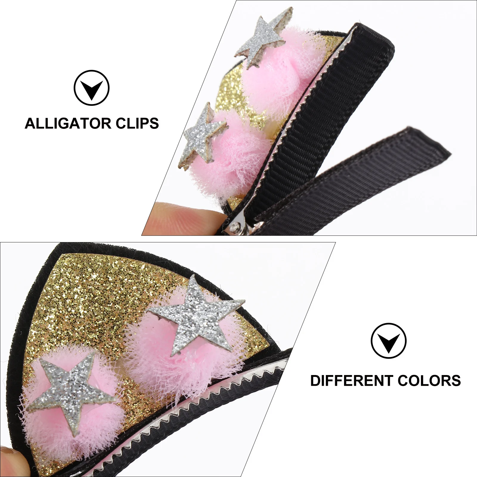 

18Pcs Cat Ear Hairpin Glitter Sequin Hair Clips Kids Barrettes Stylish Hair Accessories for Toddlers Girls Cat Ear Hairpin