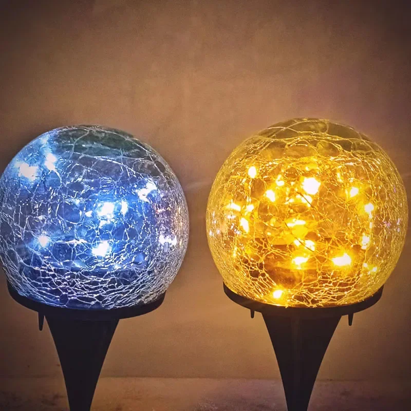 Latest Creative Crack Spherical Outdoor Solar Garden Lamp Lawn Lighting Outdoor Solar Lamp Simple Plug-in Light Outdoor Light