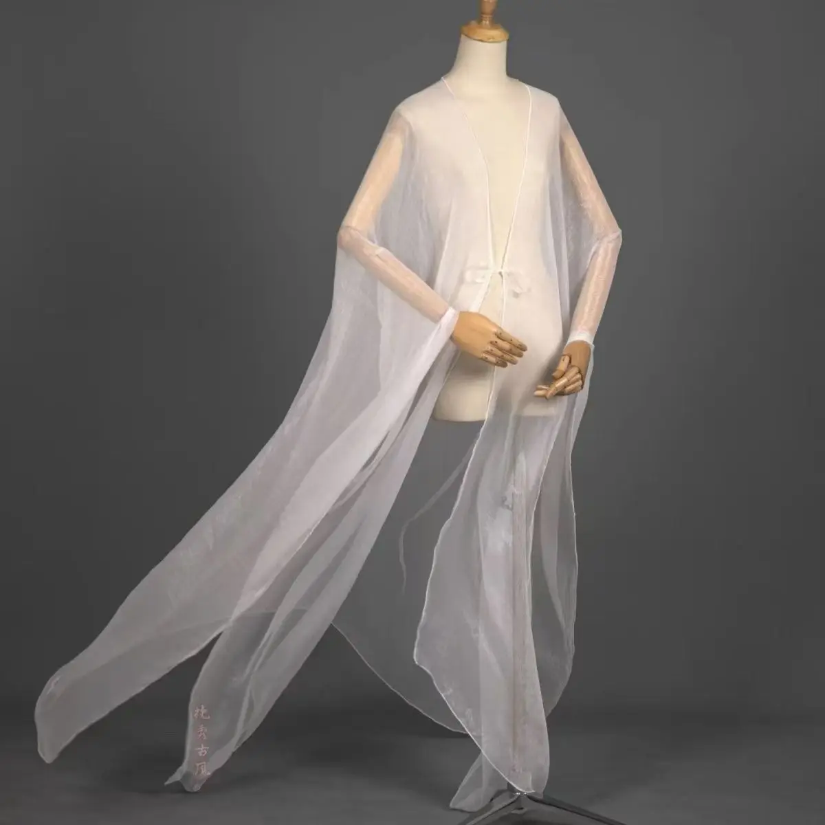 Women Chiffon Cardigan Shrug Chinese Style Hanfu Outerwear Solid Color Dance Wrap Shawl Elegant Fairy Ancient Chinese Costume
