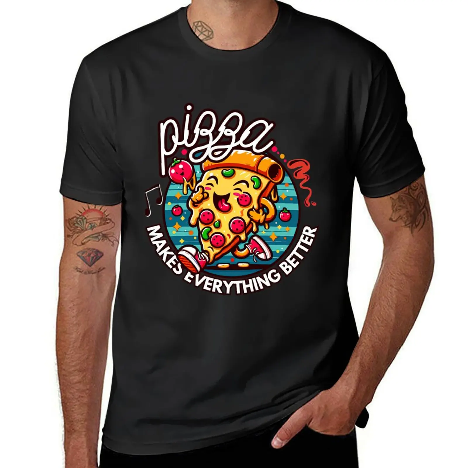 

Pizza Makes Everything Better T-Shirt vintage oversizeds new edition mens graphic t-shirts big and tall