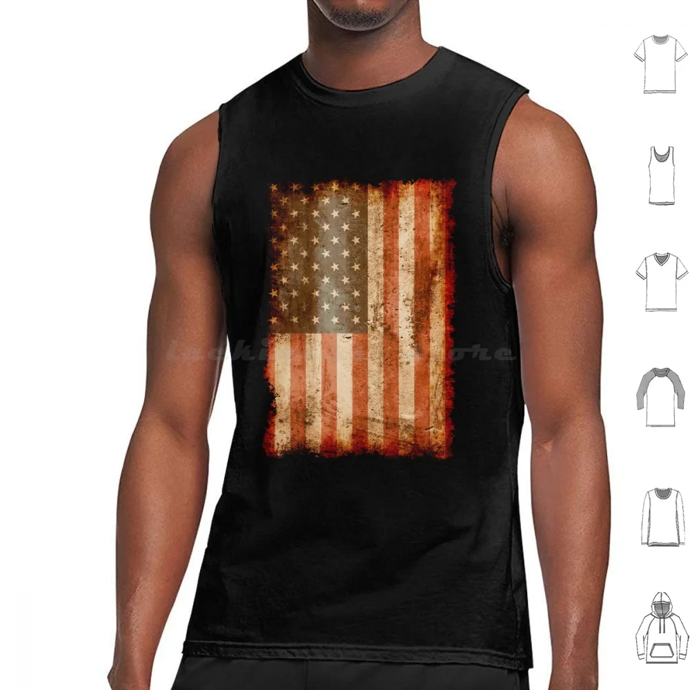 Distressed Old Glory , Usa , American Flag Tank Tops Vest Sleeveless Old Glory Flag America Usa United States Of America