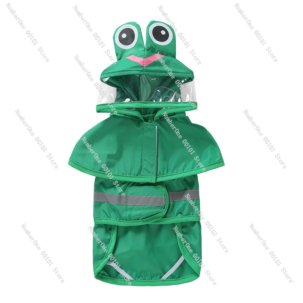 Raincoat for dogs, animal shape, with feet wrapped around the belly, can be towed