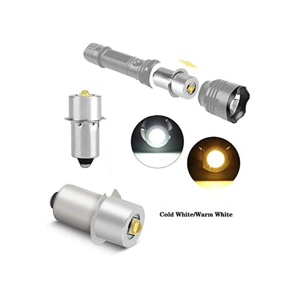 5pcs/lot 3W LED Flashlight Bulb 6-24V P13.5S/E10/BA9S Cold/Warm White Spotlight Lamp for Torches Emergency Light