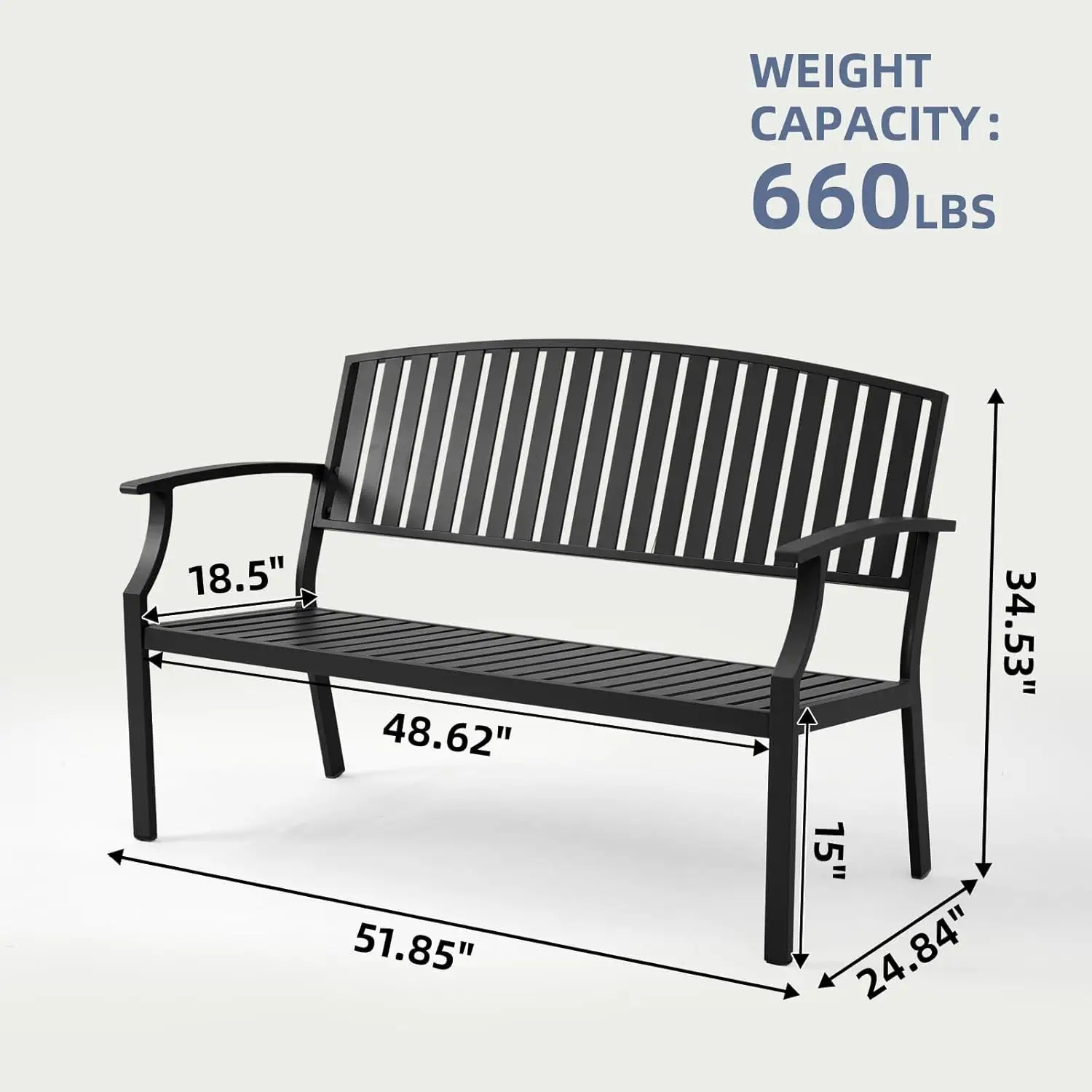 Multi-color optional wrought iron park bench outdoor leisure furniture double chair outdoor