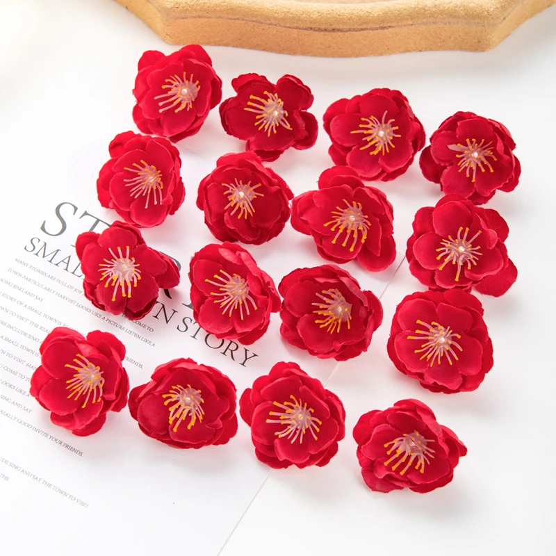 100 Stück 3CM Künstliche Blumen für Scrapbooking, Kirschblüten, DIY-Geschenke, Süßigkeitenbox, Hochzeit, Garten, Rosenbogen, Heimdekoration, Valentinstagskranz – Detail 10