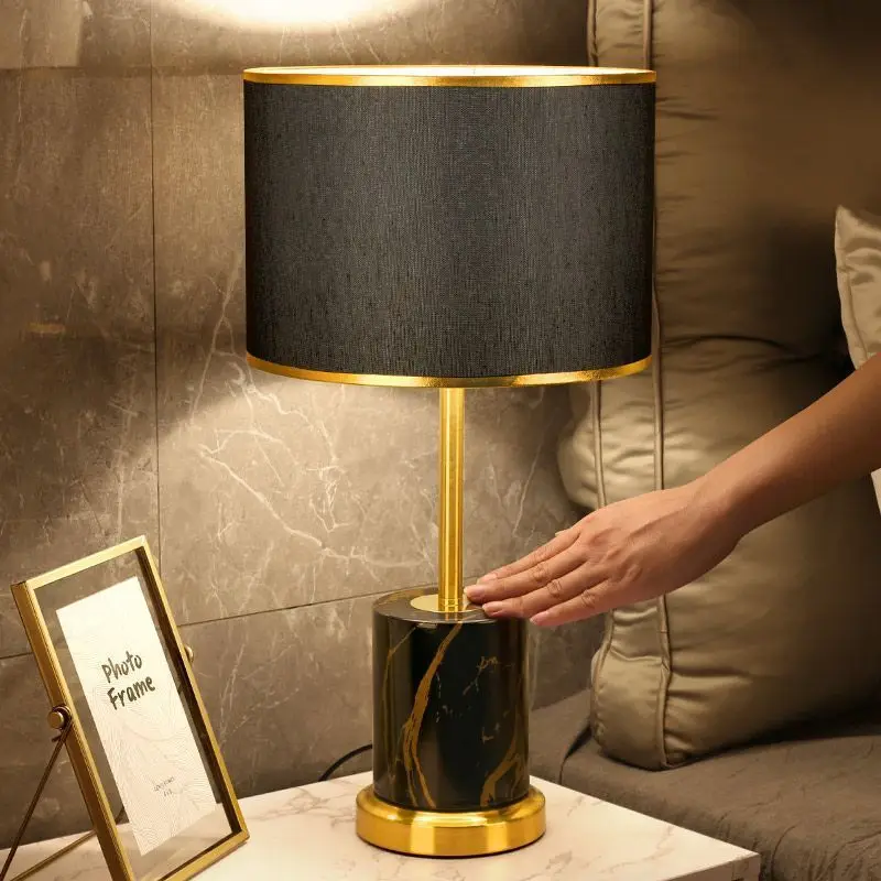 Factory Direct 2026 Nordic light luxury bedside bedroom modern simple touch model room breastfeeding table lamp warm