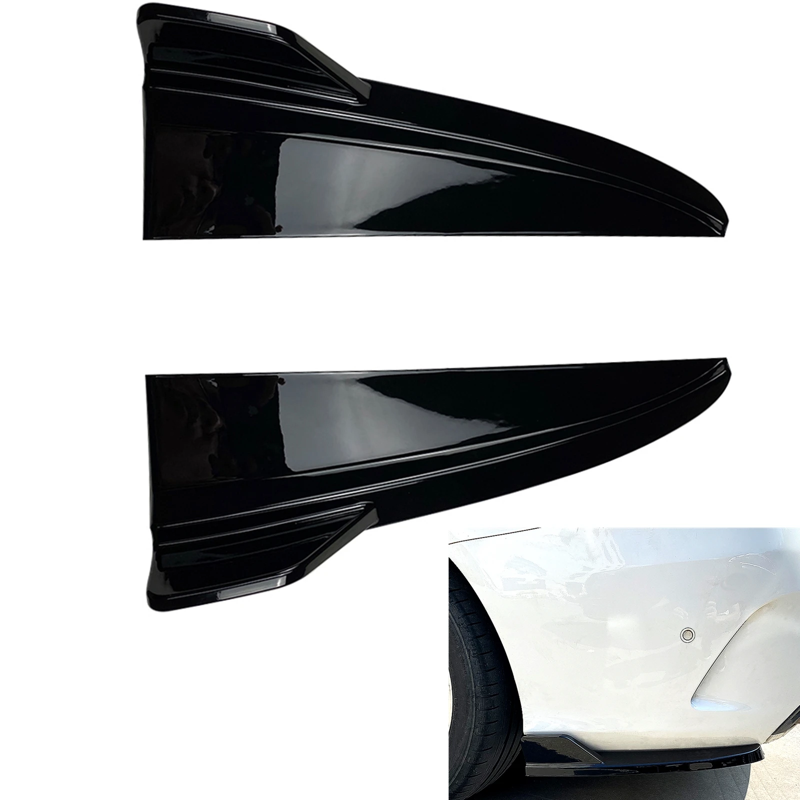 Car Rear Side Splitter Canard Cover Trim For Mercedes Benz W205 C180 C200 C260 C43 AMG 2015-2021