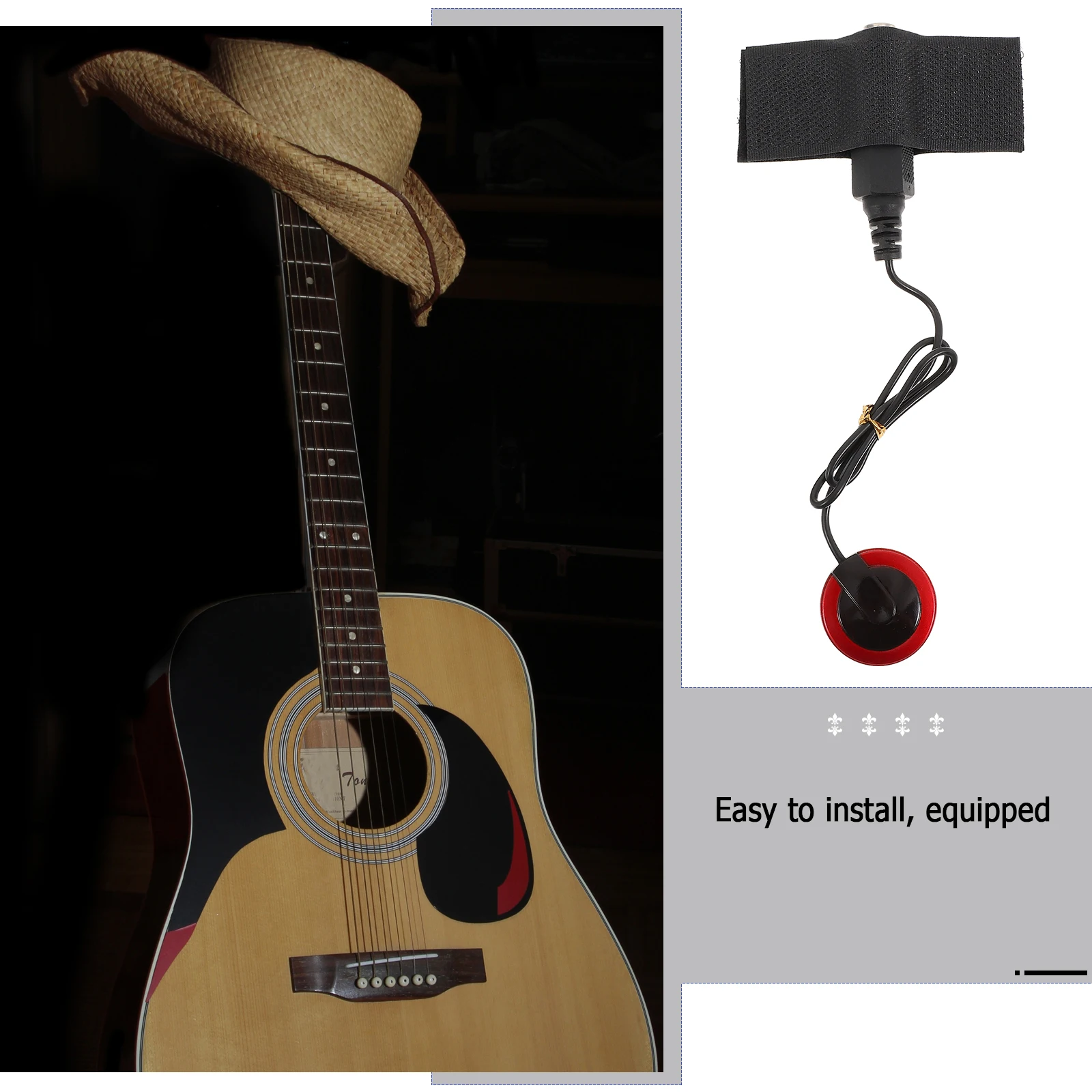 

Guitar Pickup Premium Material Durable Reusable Lightweight Compact Simple Design Quick Install No Damage To Instruments Sound