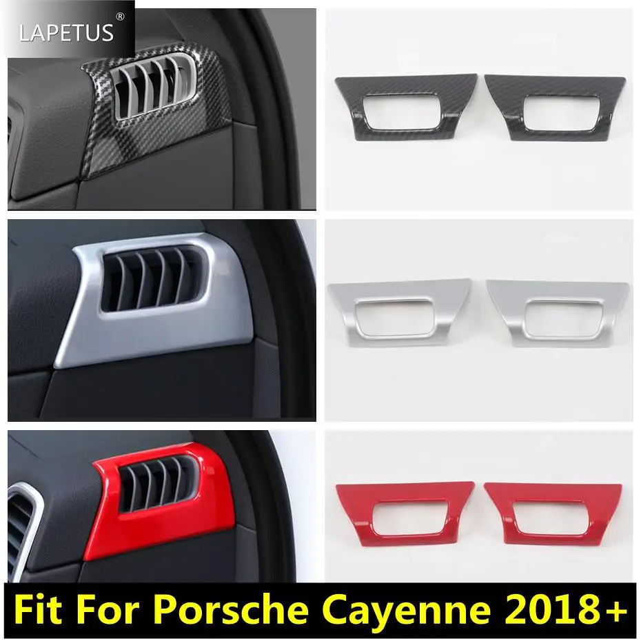 

Car Front Dashboard Side Air Condition AC Outlet Vent Decor Cover Kit Trim For Porsche Cayenne 2018 - 2023 Interior Accessories