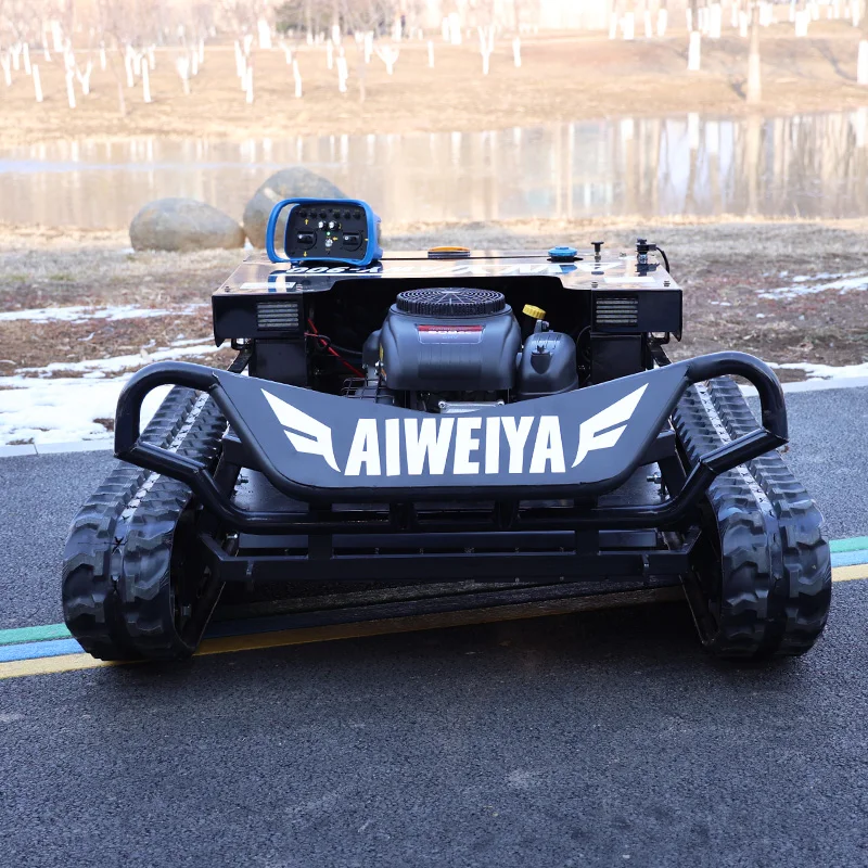 Customized Tank Type Remote Control Lawn Mower Robot 900mm Cutting Width High Power with Free Blade Kit