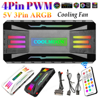 RGB Controller for COOLMOON 4Pin PWM 5V 3Pin ARGB Cooling Fan Radiator Computer PC Case Chassis Smart Remote Control