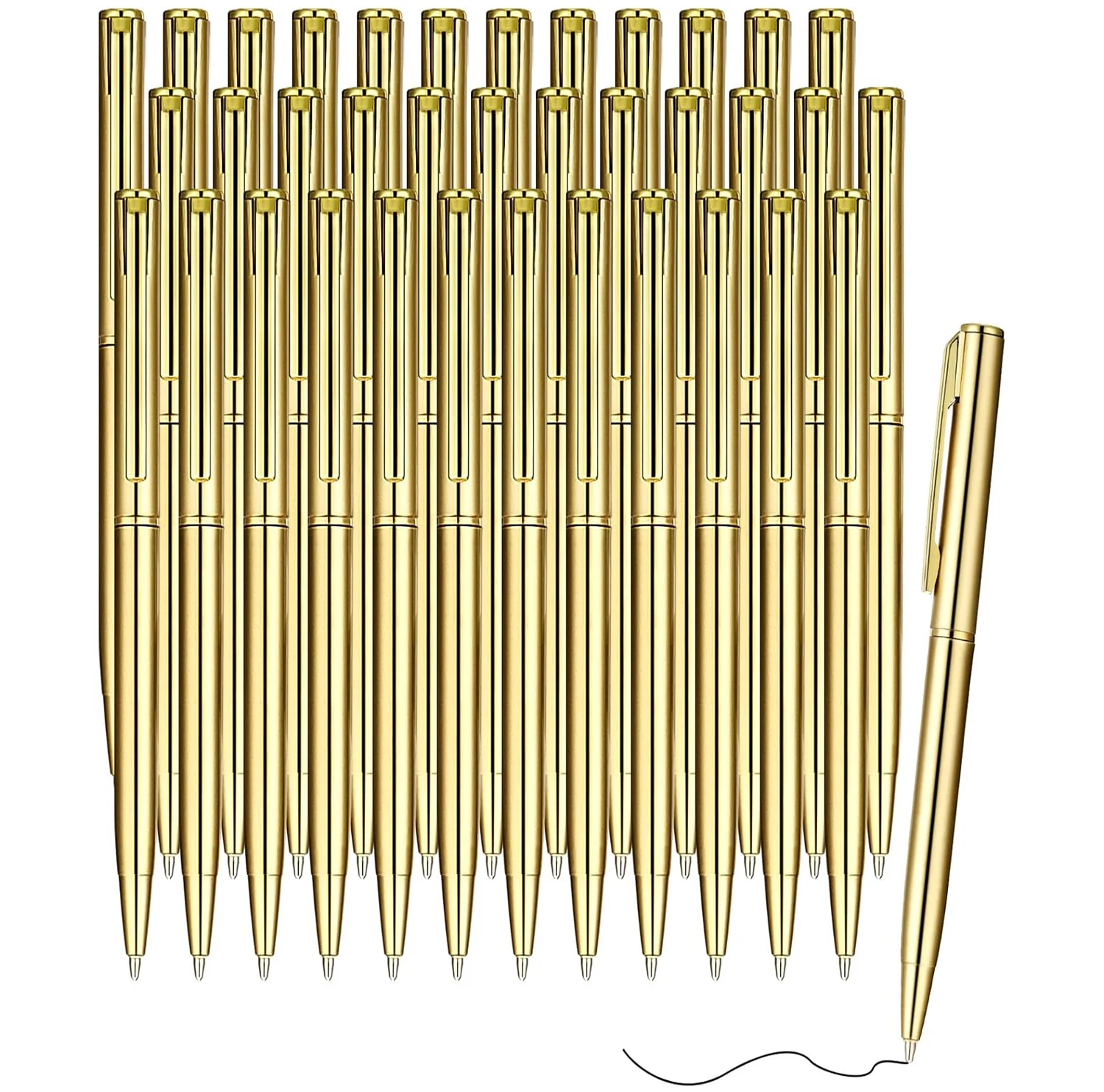 

200pcs Metal Advertising Pen Free Custom LOGO Metal Ballpoint Pen Lettering Name Wholesale Hotel Gift Pen Office Supplies