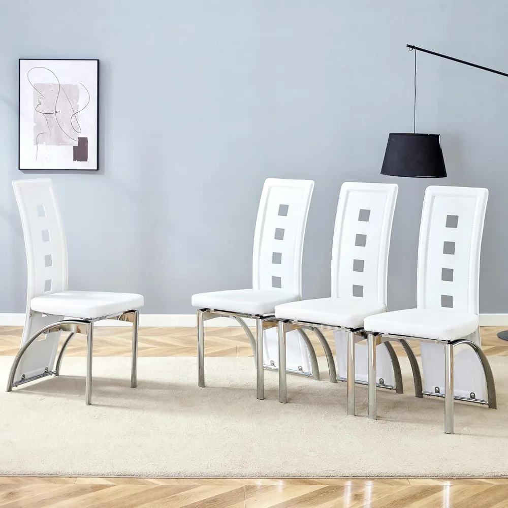 

Dining Chairs Set of 4, Cushion and Metal Legs, Modern Dining Room Chair for Restaurant Kitchen