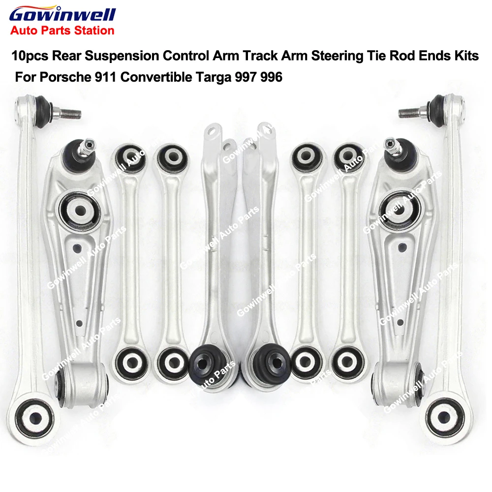 

10pcs Rear Suspension Control Arm Track Arm Steering Tie Rod Ends Kits For Porsche 911 997 996 Convertible Targa 99733104301