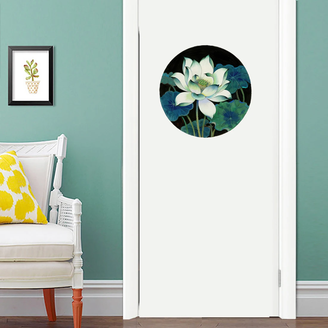 Three Ratels CD103 Beautiful ink lotus art wall stickers for home decoration