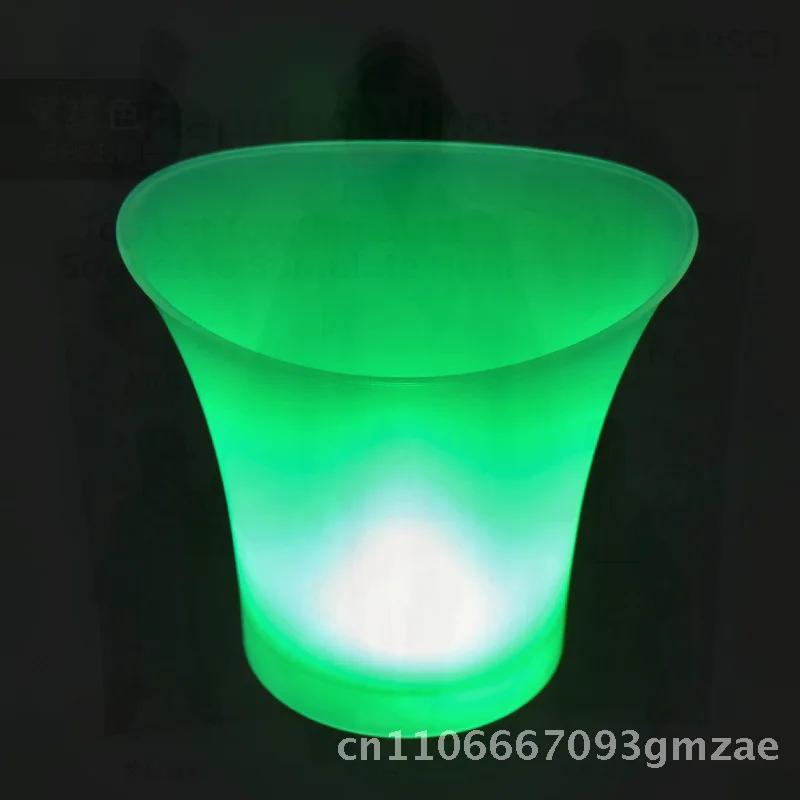 

5л светодиодное светящееся ведро для льда, круглый пластиковый охладитель для шампанского, пива, вина с разноцветной подсветкой для KTV, бара, дома, улицы, современный