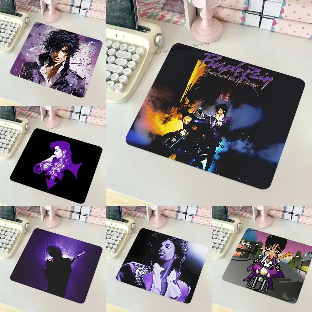 P-PRINCE Purple Rain Vintage Anime Mousepad Small LockEdge Mouse Pad For Gamers Computer Desk Pad Rectangular Anti-slip Rubber