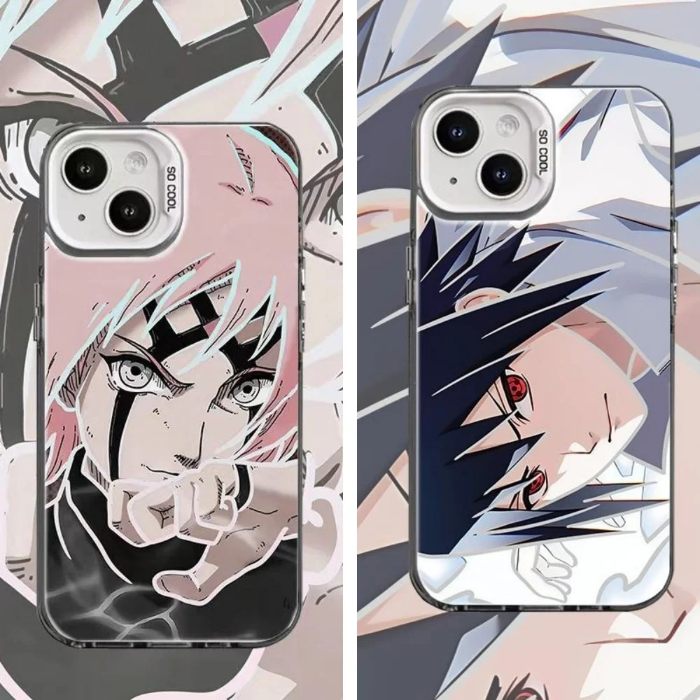 Naruto uchiha sasuke sakura anime caso de telefone para iphone 11 12 13 14 15 16 17 pro max plus 17air naruto capa à prova de choque