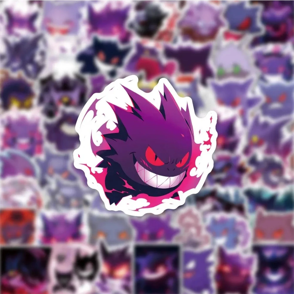 10/30/50PCS Cute Pokemon Gengar Cartoon Stickers Decals DIY Decoration Notebook Phone Suitcase Laptop Fridge Kawaii Graffiti Toy