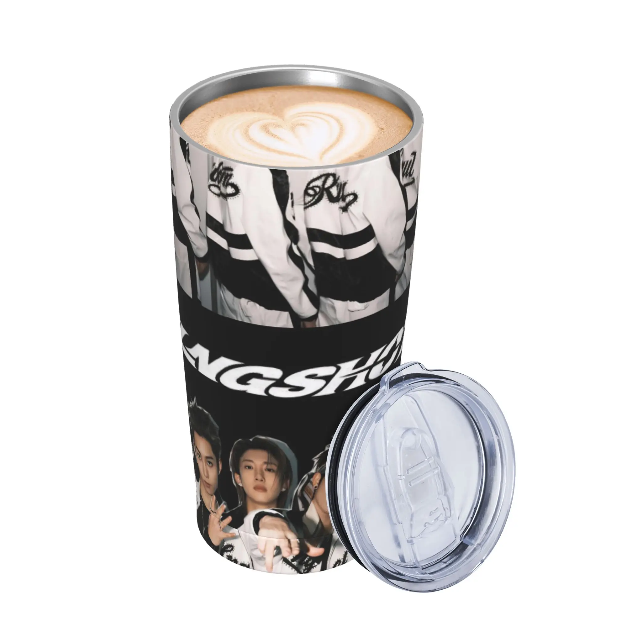 Kpop Group Lngshot  Insulated Tumbler with Straws  Vacuum Coffee Mugs Office Home Hot Cold Drinks Cup 20oz