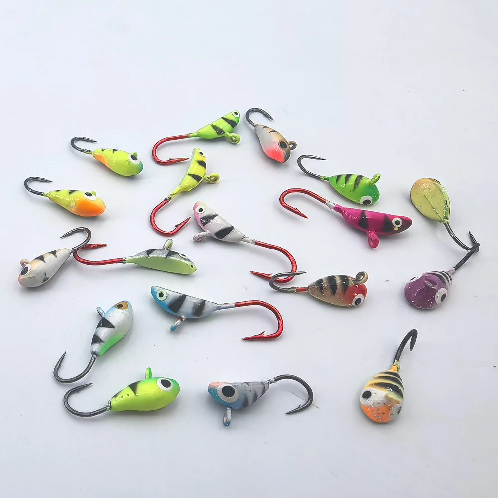 6/18 Stück Premium Leucht- & UV-Eisfischköder, harte Köder für Zander, Forelle, Crappie, Panfish, Hecht, Jigkopf, Winterfischen, 61 verkauft