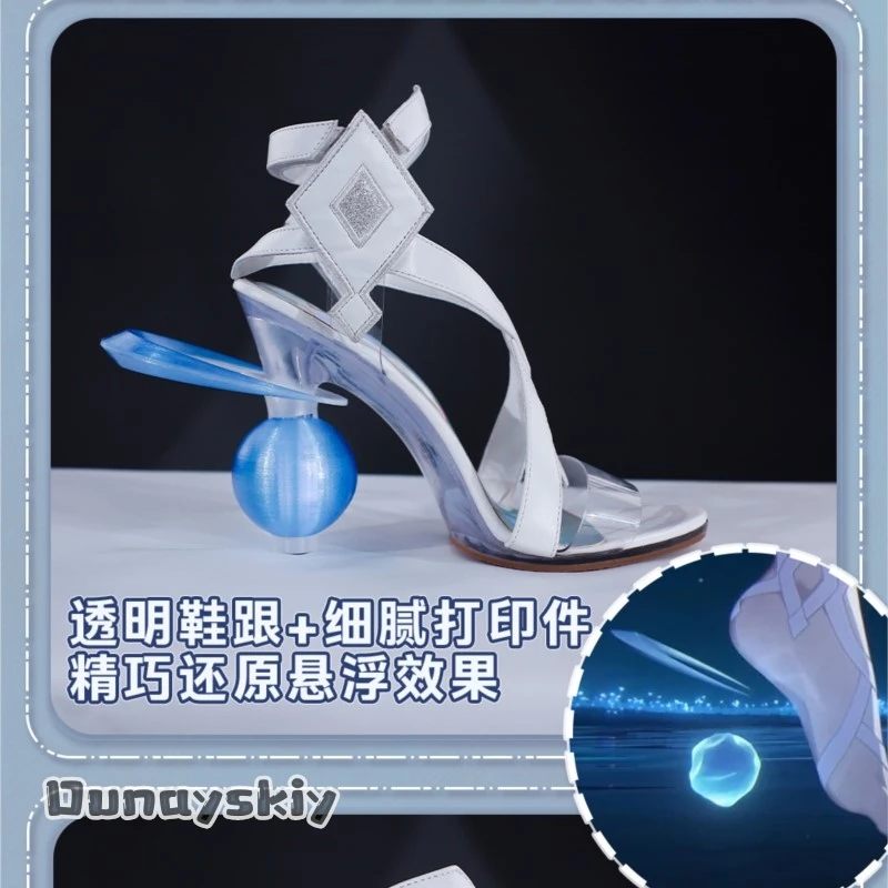 

DrS@AGenshin Impact Moonlit Maiden Columbina Cosplay Shoes High Heels Glowing Prop Shoes Anime Character Roleplay Accessory