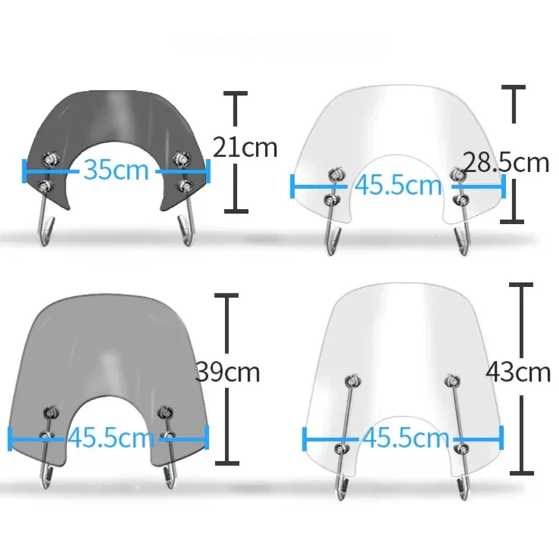 for Piaggio VESPA GTS 300 250 Motorcycle Windshield Windscreen 4mm Thick Front Wind Deflectors Rain Protection Accessories
