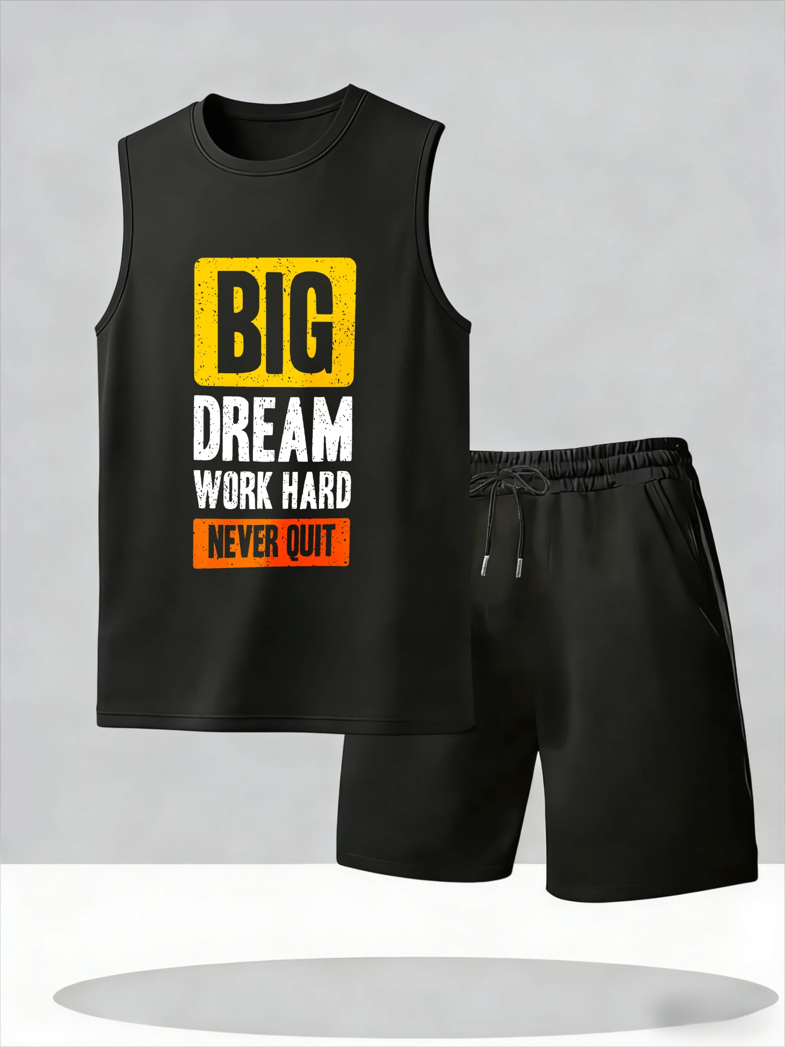 

Men's Tank Top Sets 2026 Summer Thin Quick Dry crewneck Y2k tracksuits Breathable 2 piece set beach seaside oversize sports