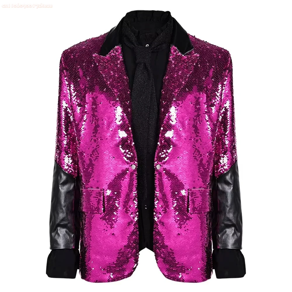 Punk The Ghosts Cosplay Coat Costume Adult Suit Band Ghost Top Hip Hop Rock Jacket Halloween Carnival Sequin Clothing