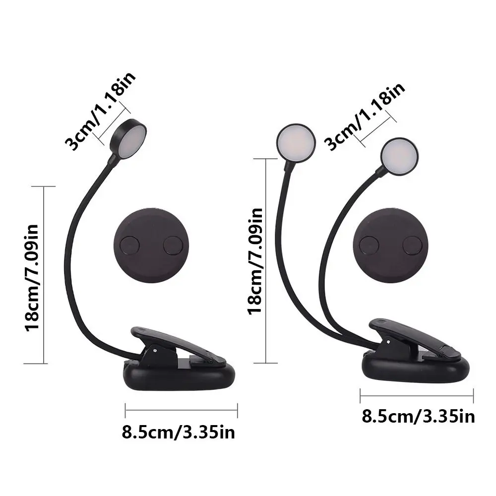 9/18 المصابيح LED كليب على ضوء القراءة تصميم معقوفة مرنة 4 لون ضوء المشبك ليلة القراءة مصباح حماية العين