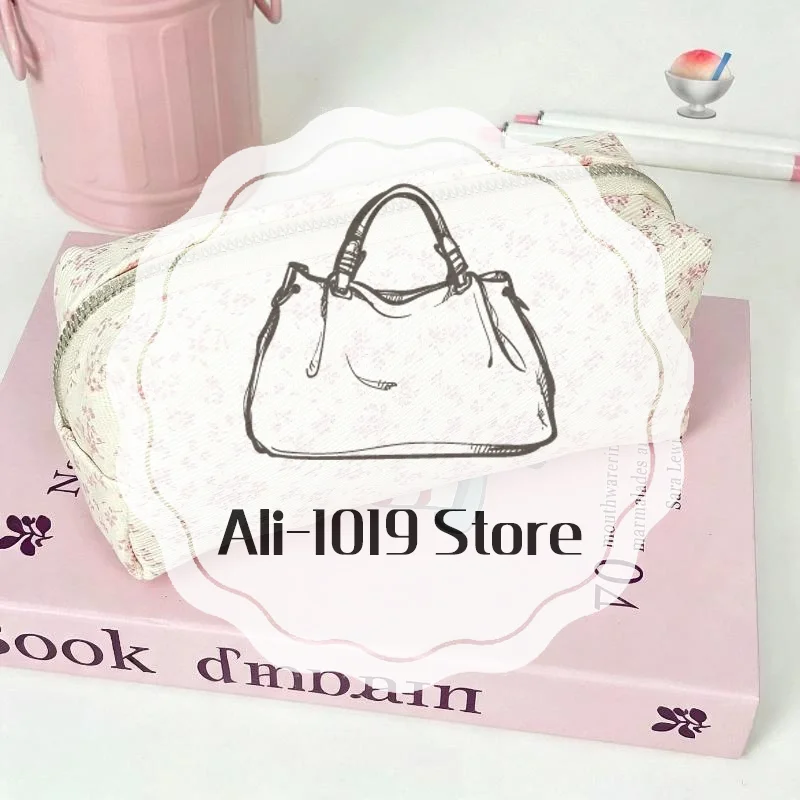 Cute Canvas Pencil Case With Floral Print Large Storage Capacity Perfect For Students School Office Stationery Organization