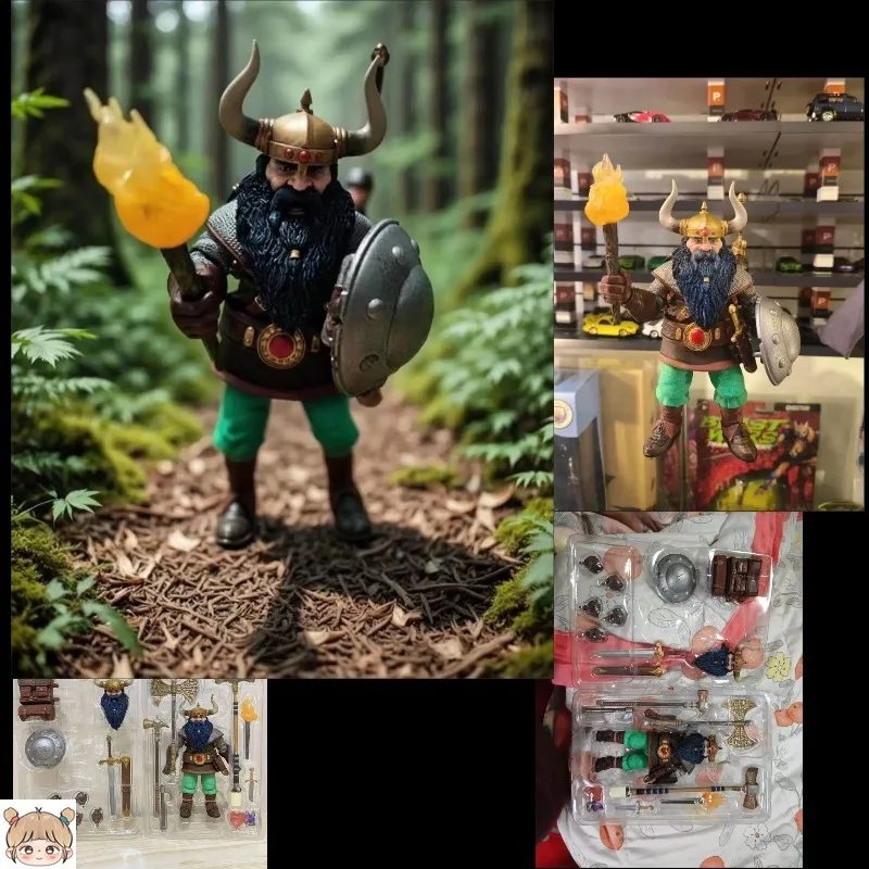 

Neca Dragon and Dungeon Anime Figure Dwarf Warrior Elkhorn Action Figures Handheld Model Toy Collectible Birthday Gifts Toys