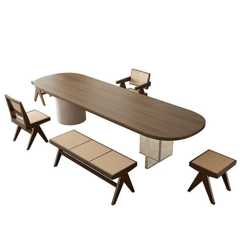Modern Minimalist Tea Table and Chair Set for Office Chinese Large Solid Wood Tea Table for Gongfu Tea Nordic Light Luxury