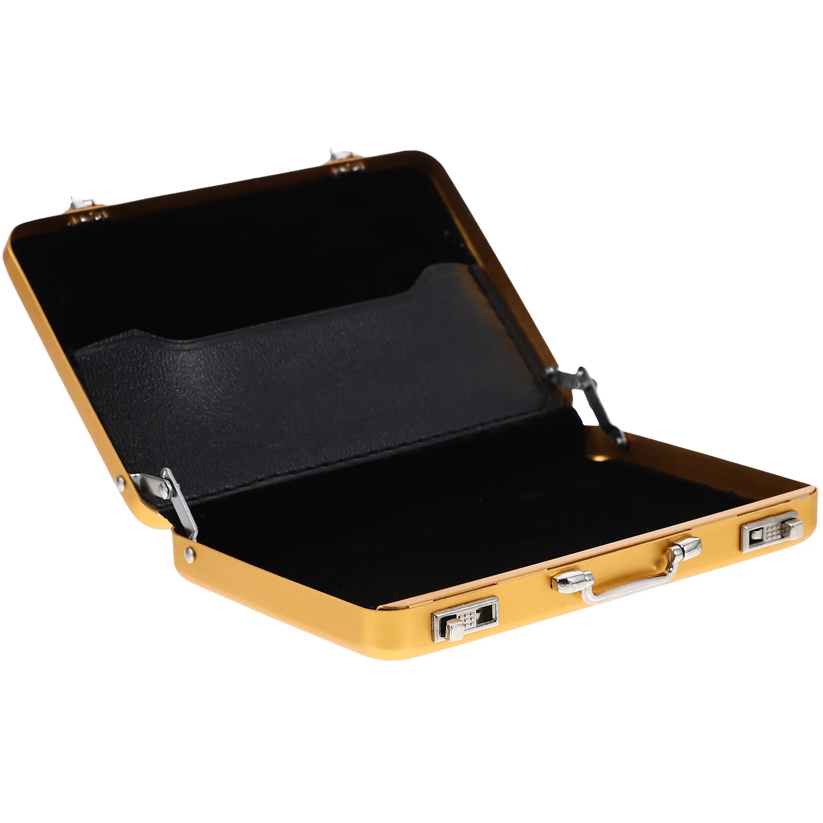 

Wallets for Men Index Card Holder Visiting Cards Aluminum Briefcase Golden Pictures Table Man