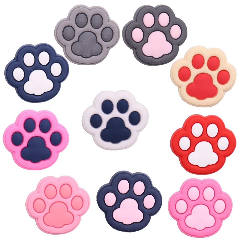 1-10PCS PVC Cute Cartoon Shoe Charms Kawaii Colorful Animal Footprints Slipper Accessories Garden Shoes Ornaments Kid Party Gift