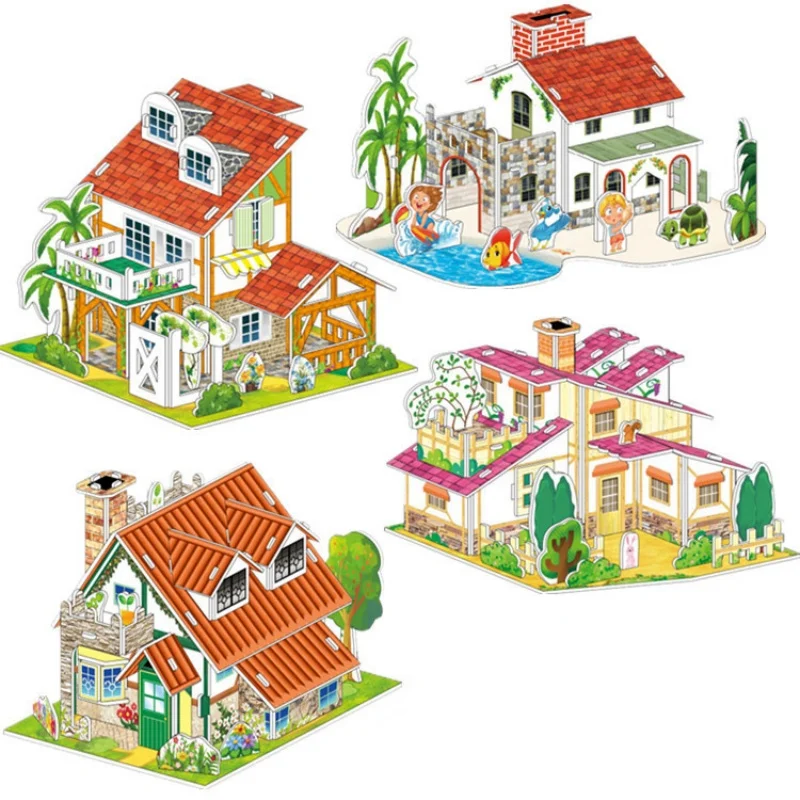 DIY kinderen nieuwe 3D puzzel model school cadeau papier kleur handgemaakte kinderpuzzel speelgoed festival verjaardagscadeau