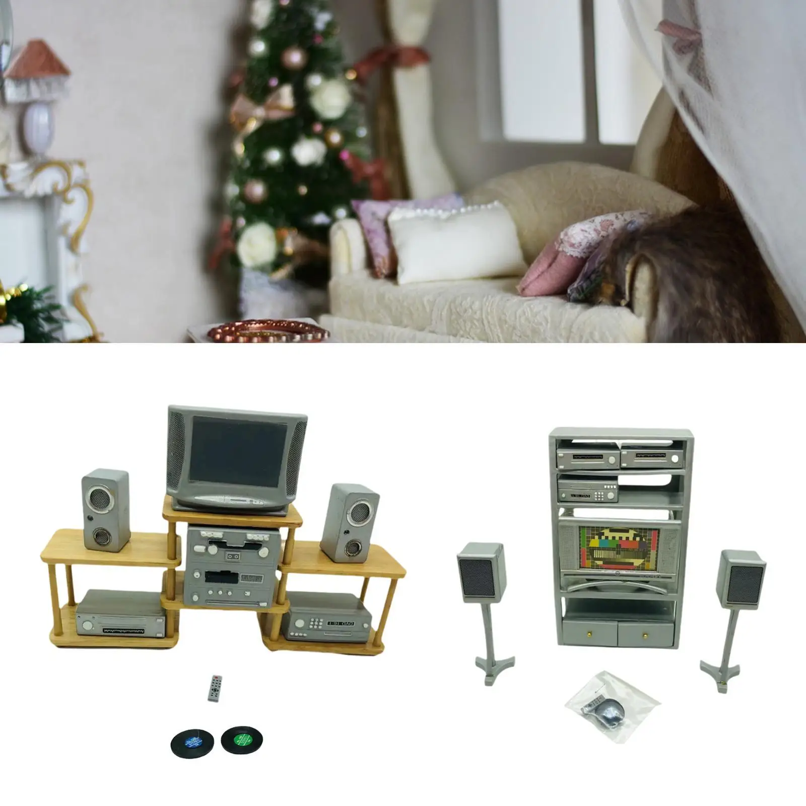 1:12 poppenhuis mini-luidsprekerset woondecoratie simulatie meubilair speelgoed