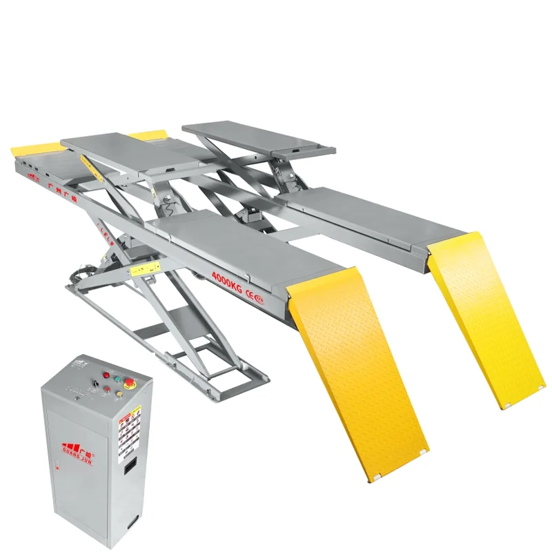 Ultra-Thin 4000kg Hydraulic Car Scissor Lift Vehicle Lift with Wheel Alignment Scissor Lift for Vehicles