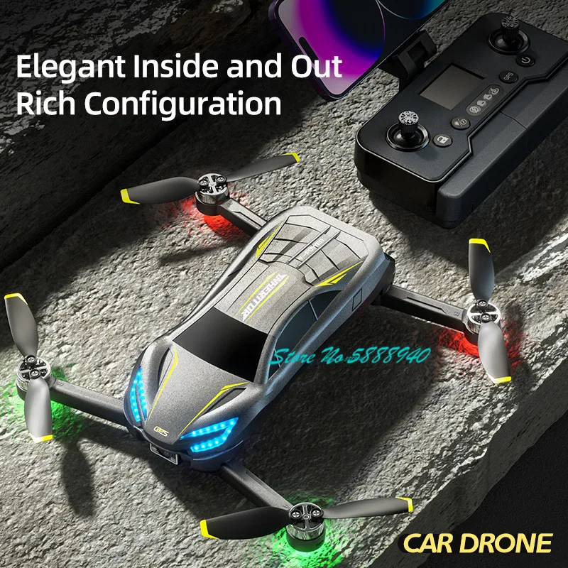 8K Aerial Dual Camera Car Styling Remote Control Quadcopter 2.4G Brushless Optical Flow Hover Headless Mode WIFI FPV RC Drone