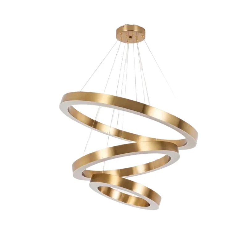 

Light luxury ring, high living room light, dining room bedroom minimalist sales department chandelier Internet