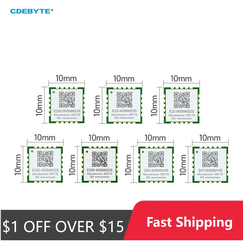 

PAN3060/SX1262/CC1101/LLCC68 Ultra Samll RF модуль 433/868/915 МГц 10 дБм/20 дБм беспроводной модуль
