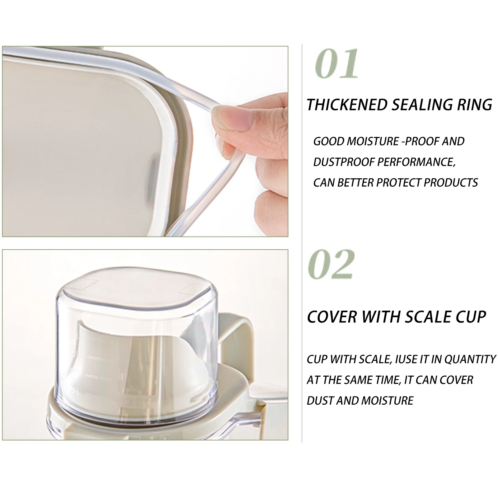 Small Cat Dog Food Sealed Dispenser Box With Measuring Cup,Pet Food Storage Containers Bucket, Home Airtight Dry Food Bucket