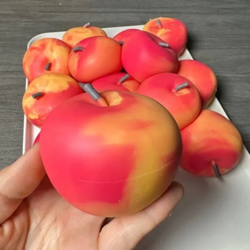 Crunchy Squishy Stress Simulate Apple Fidget Toy Crunchy Squeeze Ball Round Blocks Filled ASMR Anti Stress Toys Christmas Gift - view 4