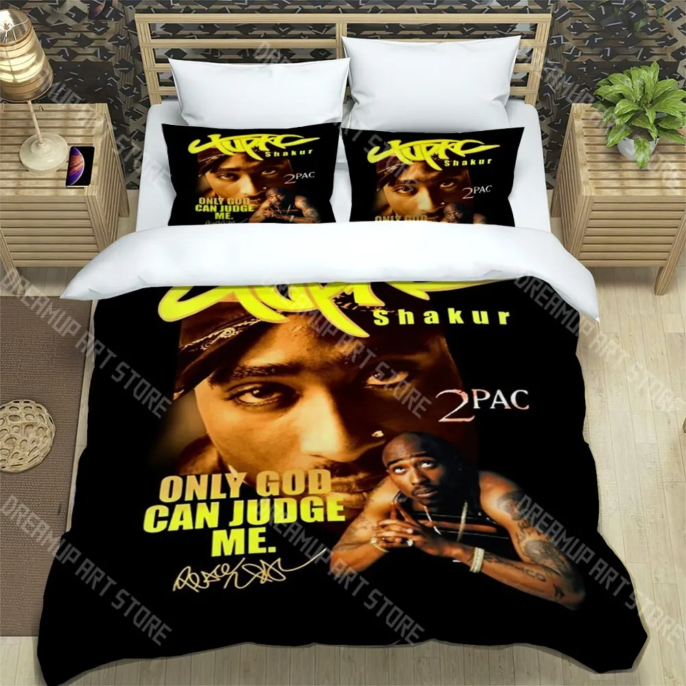3D Printed Tupac Shakur 2Pac Bedding Set for Boys Girls Duvet Cover Pillowcase Twin Queen King Full Single Double Sizes