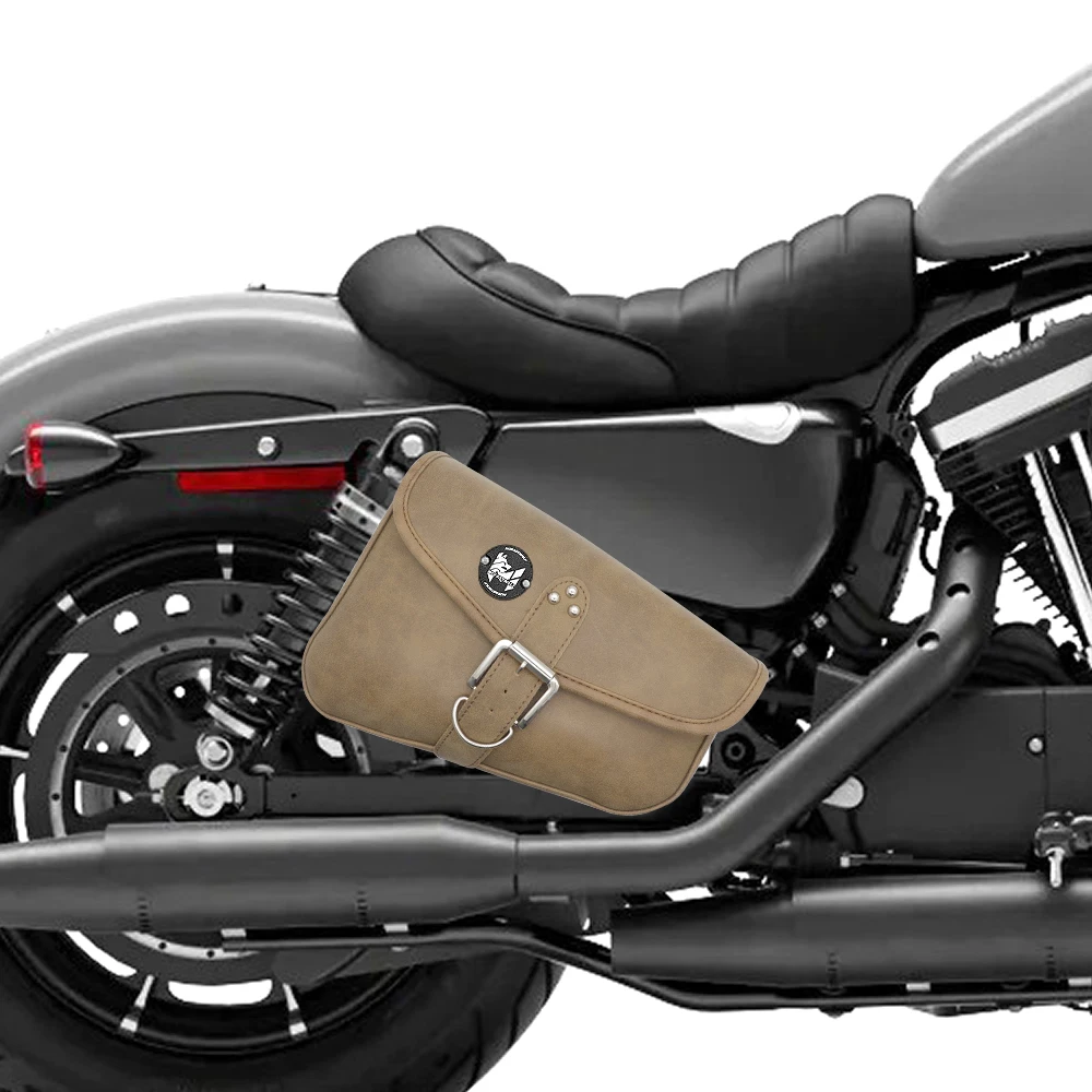 Universal Motorcycle PU Leather Storage Bag Travel Riding Tail Luggage Suitcase Rocker arm bag Tool Bags For Motorbike