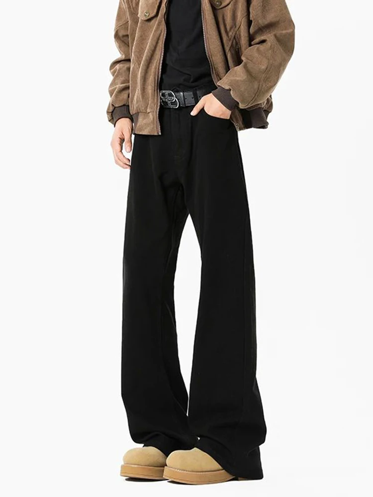 

Мужские джинсы American Sle Extended Fce Lined Bell Bot, осенне-зимние, Cleanfit, черные, с высокой талией, длинные, прямого кроя