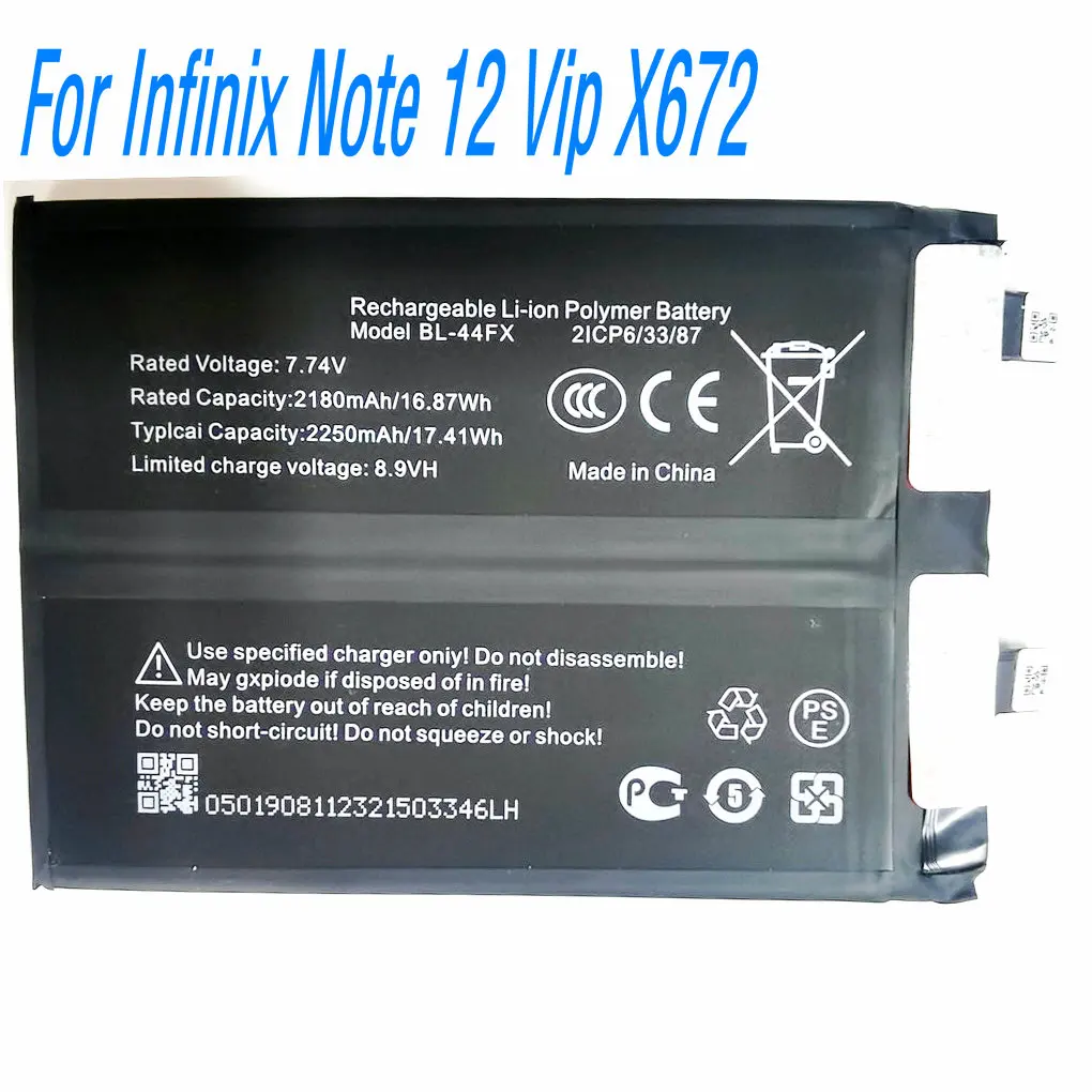 

7.74V 17.41Wh BL-44FX High Quality Battery For Infinix Note 12 Vip X672 Mobile Phone