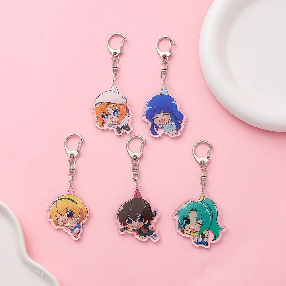 Higurashi cuando lloran Anime llavero acrílico accesorios bolso de dibujos animados colgante lindo encanto mochila coche llavero amigos Fans regalo