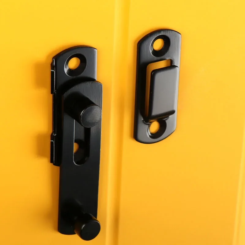 Stainless Steel Matte Black Door Latch Locks,Bifold Slide Gate Latch Lock,Safety Door Bolt Latch Lock 4 X Screws Home Hardware